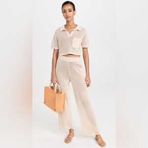 ONIA - FULL SET: Crochet Pants & Cropped Polo: US Small